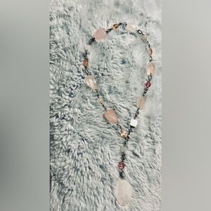 Unique pink stone necklace